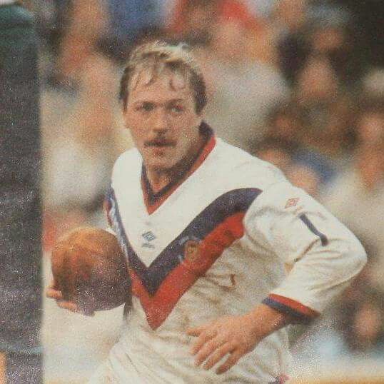 Mick Burke representing Great Britain in rugby league